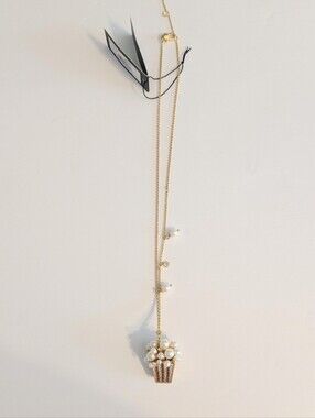 Kate Spade Winter Carnival Popcorn Pendant Necklace Cream Multi C2466 New